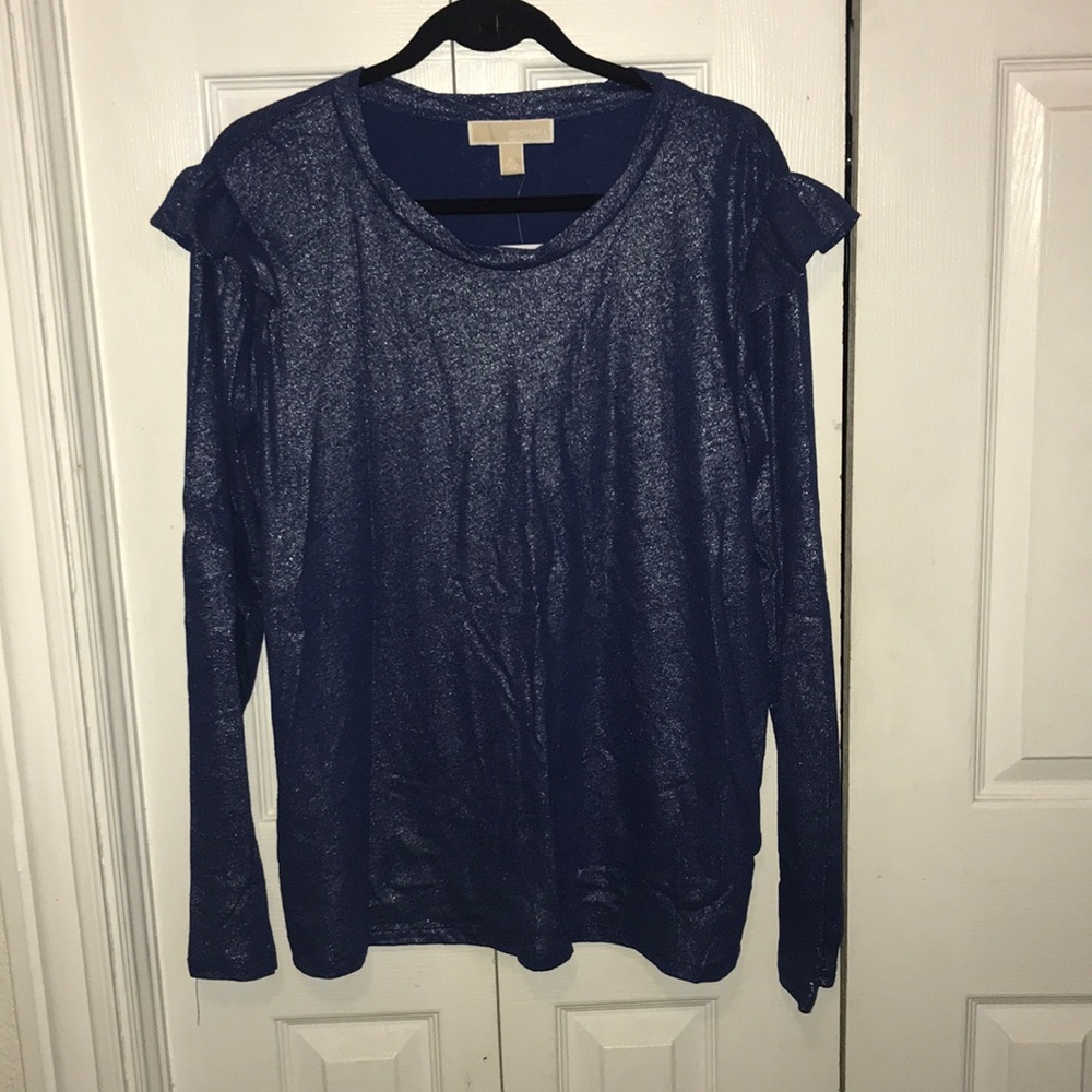 Michael Kors Twilight Blue Shimmer Blouse